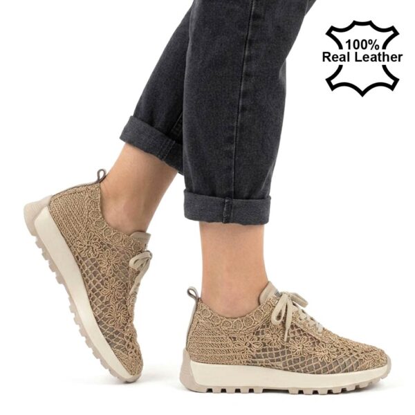 Дамски текстилни златисти сникърси Baleano 260421g